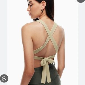 Wilfred Sage Knit Cross-Back Top